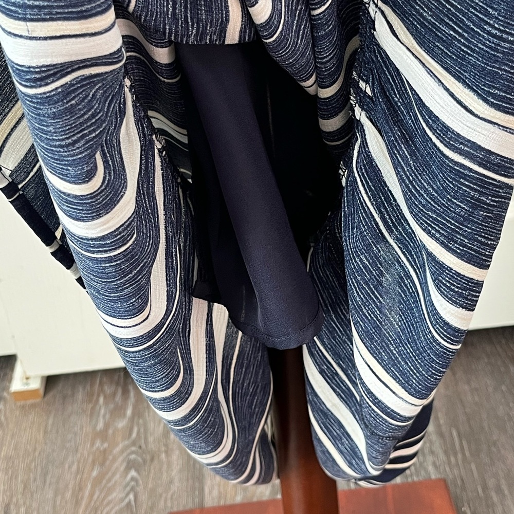 💙NWT Lucca Couture Navy Blue Striped Maxi Dress - Picture 7 of 14